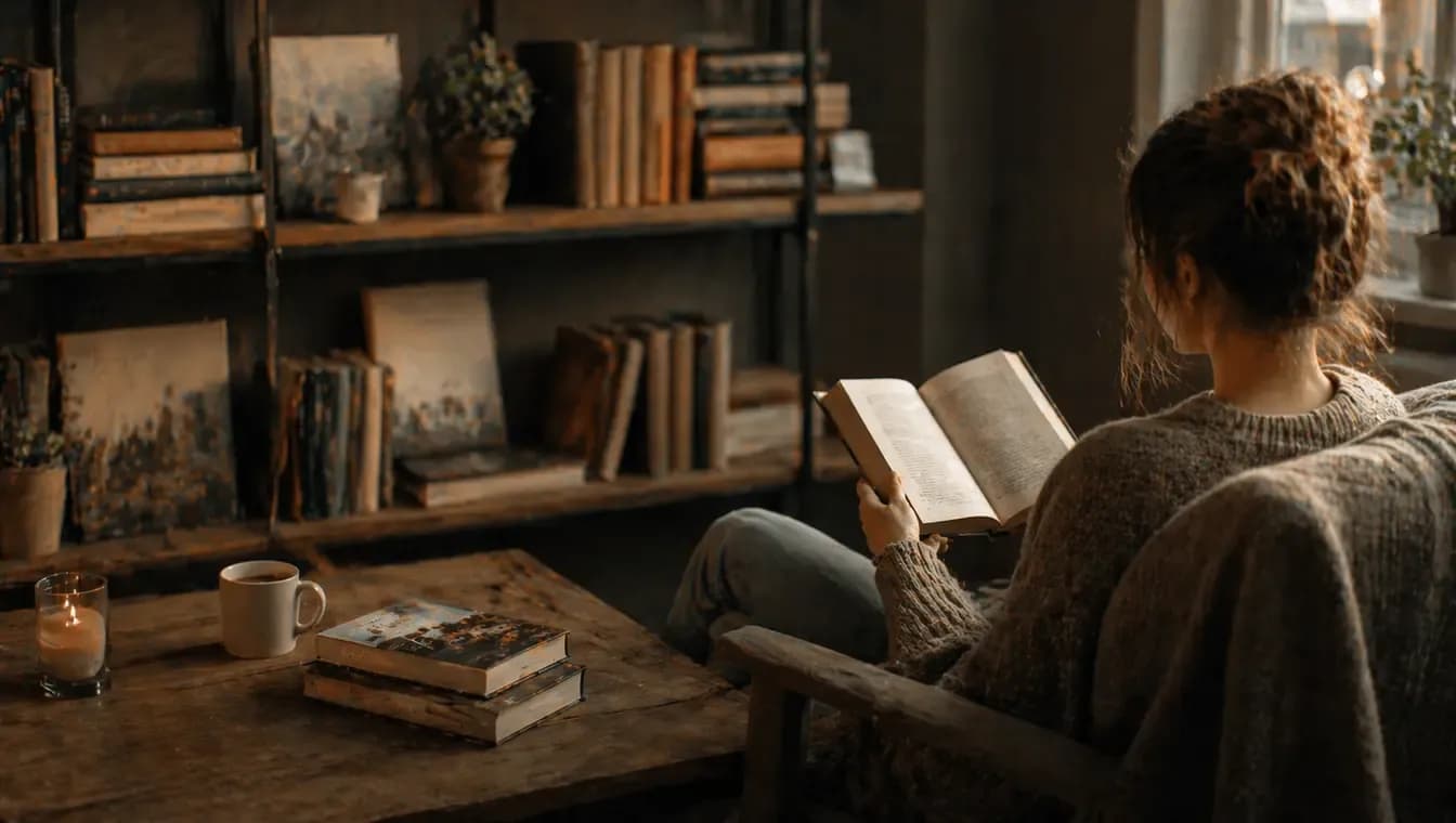девушка читает книгу